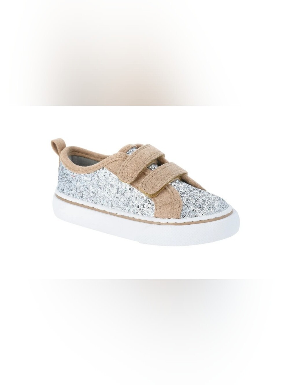 Wonder Nation Girls Glitter Shoes with Tan Straps Child Sizes 5 6 7 And 8